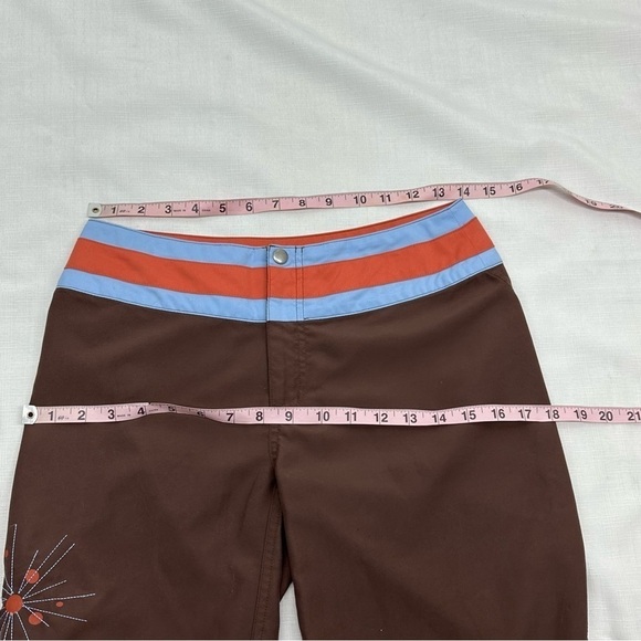 Horny Toad Size 2 Brown Blue Salmon Pink Retro Long Board Shorts - Picture 9 of 9